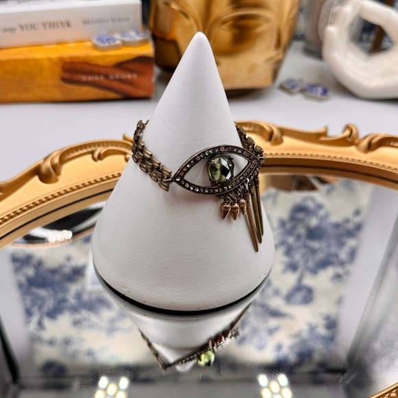 🆕 LULU FROST 🧿 NWOT Evil Eye Mint and Black Glass Lookout Charm Bracelet - Picture 10 of 14